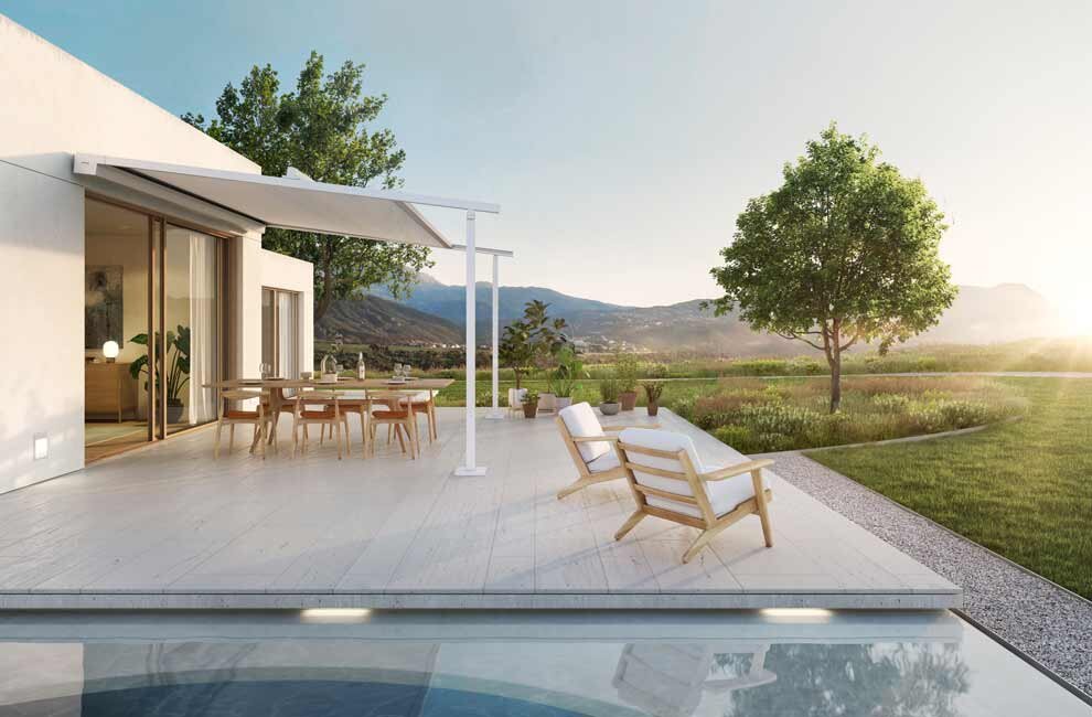 Eine Pergola-Markise für den Außenbereich