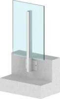 Stirnseitige Montage mit Glasüberstand